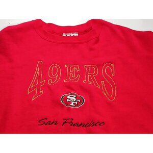 Vintage LEE SPORT San Francisco 49ers Sweatshirt Mens L Red Crewneck Embroidered